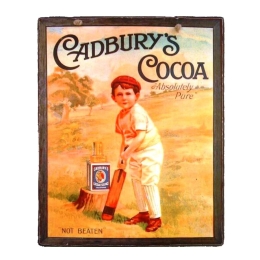 Vintage χειροποίητο πινακάκι Cadburys cocoa 20x25 εκ