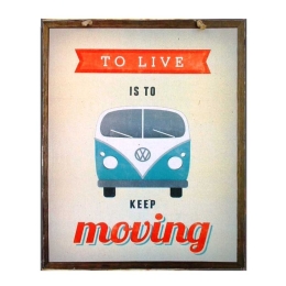 Keep moving retro πίνακας διακοσμητικός 20x25 εκ