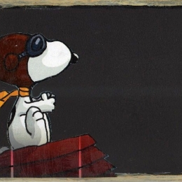 Snoopy χειροποίητος μαυροπίνακας 30x20 εκατοστά