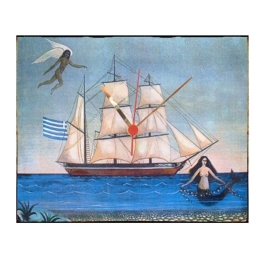 Θάλασσα ρολόι τοίχου χειροποίητο ξύλινο