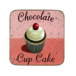 Σουβέρ ξύλινo χειροποίητo chocolate cupcake