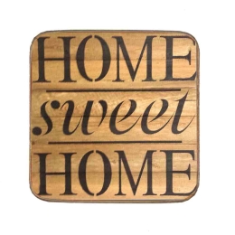 Σουβέρ ξύλινo χειροποίητo sweet home
