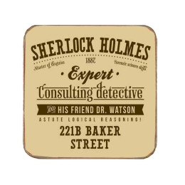 Σουβέρ ξύλινo χειροποίητo Sherlock 