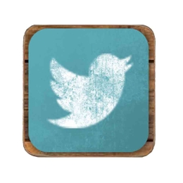 Σουβέρ ξύλινo χειροποίητo twitter
