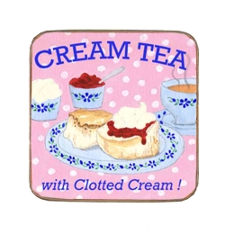 Σουβέρ ξύλινo χειροποίητo cream tea 