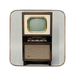 Σουβέρ ξύλινo χειροποίητo tv vintage