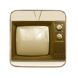Σουβέρ ξύλινo χειροποίητo vintage tv