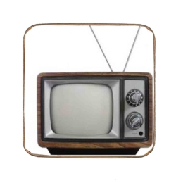 Σουβέρ vintage ξύλινo χειροποίητo tv