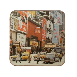 Σουβέρ ξύλινo χειροποίητo New York street