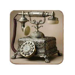 Σουβέρ ξύλινo χειροποίητo vintage telephones