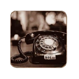 Σουβέρ ξύλινo χειροποίητo τelephone