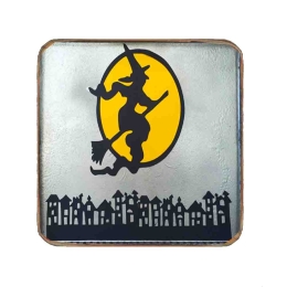 Halloween witch ξύλινο χειροποίητο σουβέρ