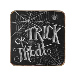 Trick or treat ξύλινο χειροποίητο σουβέρ
