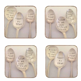 Σουβέρ ξύλινα χειροποίητα spoons σετ 4 τεμάχια