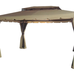 Gazebo σε μπεζ απόχρωση με αεραγωγό και μεταλλικό σκελετό 300x400x260 εκ