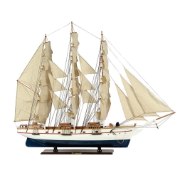 Cutty Sark καραβάκι διακοσμητικό ιστιοφόρο λευκό με μπλε 90x16x75 εκ