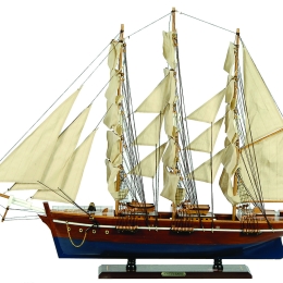 Cutty Sark  καραβάκι διακοσμητικό ιστιοφόρο καφέ και μπλε 90x16x75 εκ