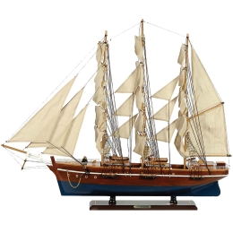 Καραβάκι ξύλινο Cutty Sark ιστιοφόρο καφέ και μπλε 150x23x124 εκ