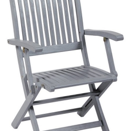 Ξύλινη Antique Pacific Acacia πτυσσόμενη πολυθρόνα χαμηλής πλάτης σε γκρι χρώμα 56x62x97 εκ