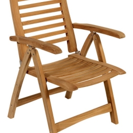 Ξύλινη teak πτυσσόμενη πολυθρόνα χαμηλής πλάτης πέντε θέσεων 60x67x94 εκ