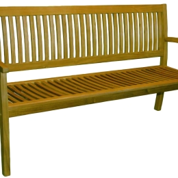 Ξύλινο παγκάκι με πλάτη τριών θέσεων Acacia Wood 158x62x88 εκ