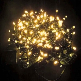 800 Led λαμπάκια IP44 με πρόγραμμα πράσινο καλώδιο και θερμό λευκό φως 24μ