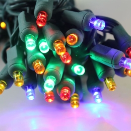 180 Led λαμπάκια εξωτερικού χώρου IP44 με 5 προγράμματα πράσινο καλώδιο και RGB φως 9μ