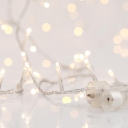 400 Led λαμπάκια επεκτεινόμενα IP44 διάφανο καλώδιο θερμό λευκό φως 39μ