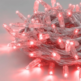 100 Led λαμπάκια IP44 επεκτεινόμενο με διάφανο καλώδιο και κόκκινο φως 5μ