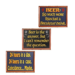 Beer σετ τριών τεμαχίων από ξύλινους χειροποίητους πίνακες
