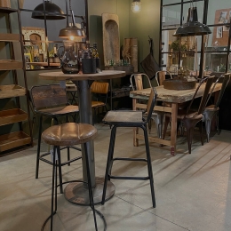 Σκαμπό bar Helmer από ανακυκλωμένο ξύλο 34x41x97 εκ