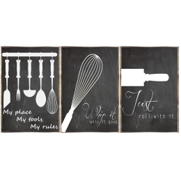 Κitchen tools σετ τριών τεμαχίων από ξύλινους χειροποίητους πίνακες