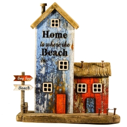 Vintage ξύλινο φωτεινό Beach House 16x6x29 εκ