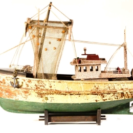 Vintage διακοσμητικό ψαροκάικο σκουριασμένο λευκό 45x13x33 εκ