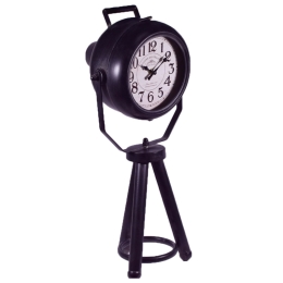 Vintage μεταλλικό ρολόι σε σχήμα προβολέα 26x23x55 εκ