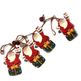 SP Χριστουγεννιάτικη γιρλάντα ξύλινη Santa 100 εκ