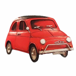 Vintage μεταλλικό κάδρο Fiat 500 31x22 εκ