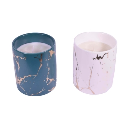Marble αρωματικά κεριά σετ των δύο τεμαχίων 8x8x9.5 εκ