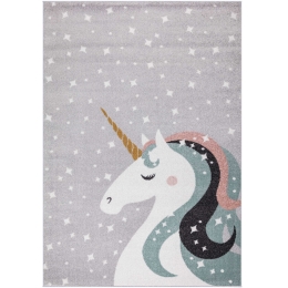 Παιδικό χαλί Tiny Unicorn σε παστέλ απόχρωση 133x190 εκ