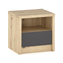 Κομοδίνο Lavinia pakoworld ανθρακί-sonoma 46.5x39.5x45.5εκ Σετ 2 Τεμαχίων