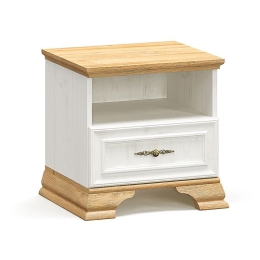 Κομοδίνο Jaden pakoworld golden oak-λευκό antique 49x41x47εκ Σετ 2 Τεμαχίων