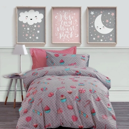 Makis Tselios Home Σετ Παιδική Παπλωματοθήκη Μονή Cupcakes 160x240