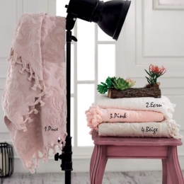 Beauty Home Πετσέτα προσώπου ζακάρ με δετό κρόσι Art 3180 50x90 Μπεζ  Μπεζ