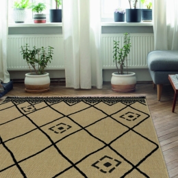 Beauty Home Χαλί ψάθα με κρόσια Sol Art 9757 Μπεζ 160x230