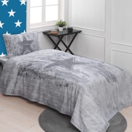 Σετ σεντόνια μονά Star Art 6169  170x240 Γκρι       Beauty Home