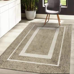Χαλί Jute Art 9130 160x230 Μπεζ,Λευκό   Beauty Home