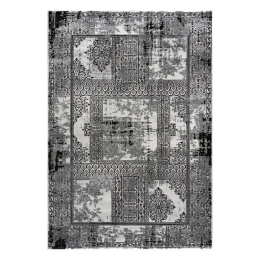 Χαλί Prestige Art 9322 160x230 Grey Black - Γκρι Μαύρο   Beauty Home