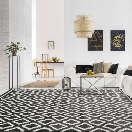 Beauty Home Πατάκι Vibe Art 9577 67x150 Stone White Ανθρακί Λευκό