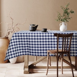 Beauty Home Επαγγελματικό τραπεζομάντηλο Checks Art Ε8031 100x100 Μπλε σκούρο