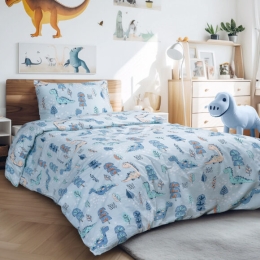 Σετ σεντόνια μονά με λάστιχο Dino Art 6231 105x200+30 Σιελ       Beauty Home